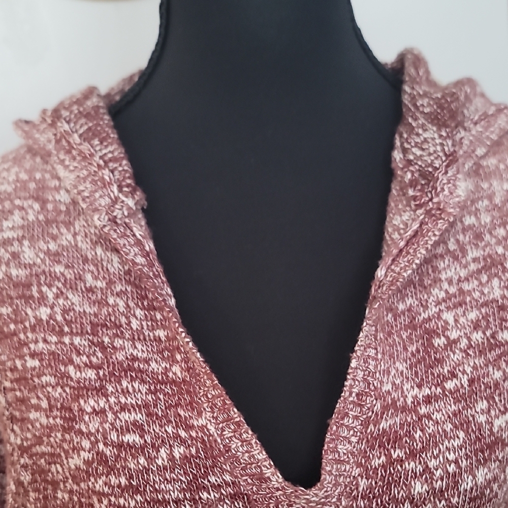 PrAna Maroon/Brown Knit Sweater With Hood - Picture 3 of 10